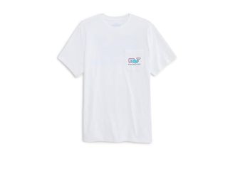 Vineyard Vines Rippled Fish Whale Fill Short Sleeve T-Shirts Mens T Shirt White Cap : 2XL, Cotton