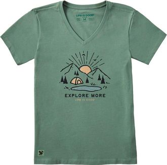 Life is good Crusher V-Neck T-Shirt