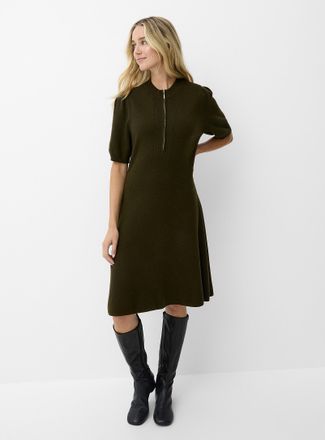 Contemporaine Womens Zippered knit dress made of responsibly sourced wool