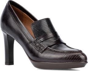 Aquatalia Rella Weatherproof Mini Lizard Embossed Penny Loafer Pump in Deep Wine at Nordstrom Rack, Size 8