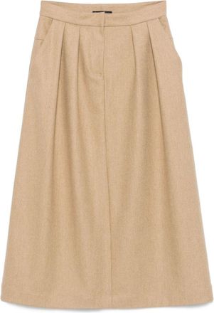 Fabiana Filippi A-line midi skirt - women - Elastane/Polyamide/Polyester/Merino - 38 - Brown