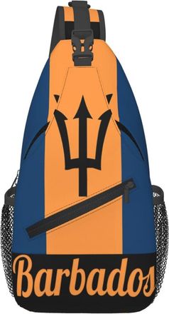 Generic Barbados Flag Shoulder Bag Trendy Cross Body Bag Breathable Crossbody Bags For Shopping Camping Sports