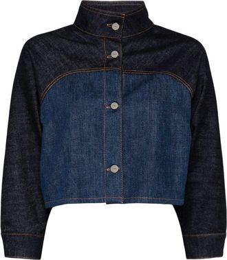 Fendi two-tone denim jacket - women - Cotton - 40 - Blue