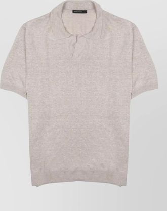 Tagliatore linen polo shirt short sleeves hem