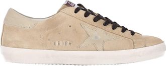 Golden Goose Beige Super-Star Calf Suede Low-Top Sneakers