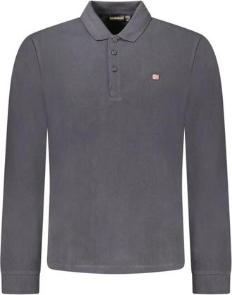 Napapijri Zwarte Katoenen Heren Poloshirt - Heren - Polos - Grijs - XL - Katoen - Tops