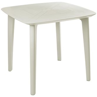 Beliani Mesa De Jard&iacute;n De Material Sint&eacute;tico De 4 Plazas Resistente A La Intemperie Al Aire Libre Patio Beige Claro Sorico