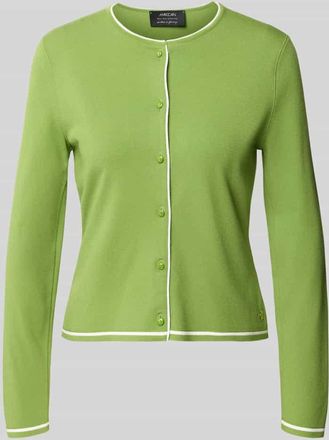 Marc Cain Cardigan aus Viskose-Mix mit Kontrastkante in Grass, Gr&ouml;&szlig;e 34