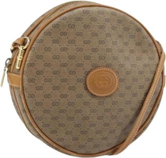 Gucci Pre-owned Cross Body Bags, female, Beige, Size: ONE SIZE Pre-owned Vintage Micro Small GG Canvas Shoulder Bag