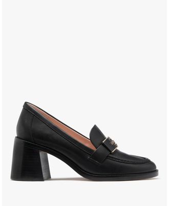 Kate Spade New York Womens Quinn Smooth Leather Heeled Loafer - Black - Size UK 7.5