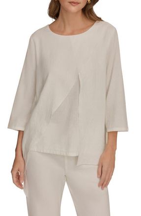 DKNY Overlap Wrap Front Top in Cream at Nordstrom, Size X-Small