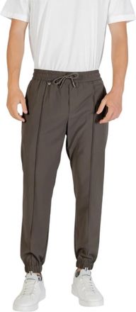Antony Morato Comfortabele broek met elastische manchetten - Heren - Sweatpants - Groen - W40 - Polyester - Broeken
