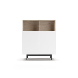 HERDASA Mueble Aparador En Melamina, Colecci&oacute;n Printed (602-2), Con 2 Puertas, En Roble-blanco