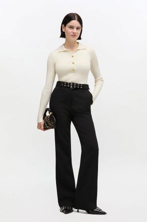 Ganni Black Belted Trousers - Size 34