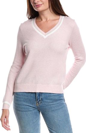 Forté Cashmere Thermal Tipped V-Neck Cashmere-Blend Sweater