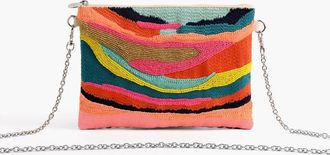 America & Beyond Womens Daphne Embellished Clutch Bag In Multicolor
