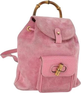 Gucci Pre-owned Vintage Rugzak - Dames - Vintage Rugzakken - Roze - ONE Size - Su&egrave;de - Vintage