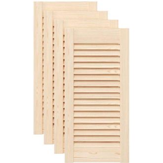 vidaXL Puerta De Armario De Lamas 4 Uds 61,5x29,5 Cm Madera De Pino Vidaxl