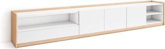 Skraut Home Skraut Home - Mueble Tv, Televisi&oacute;n, 310x37x50cm, Para Tv Hasta 80, Blanco Y Roble Soft