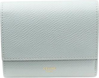 Celine Pre-owned Kleine Tri-fold Portemonnee Generfd Kalfsleer Portemonnee - Dames - Vintage Accessoires - Grijs - ONE Size - Leer - Vintage