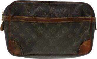 Louis Vuitton Pre-owned Clutches, female, Brown, Size: ONE SIZE Pre-owned Monogram Canvas Clutch Bag