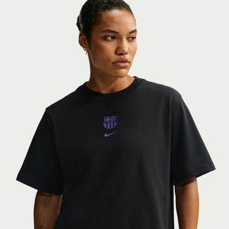 Nike Womens Nike FC Barcelona Kobe Soccer T-Shirt in Black | IQ5047-010
