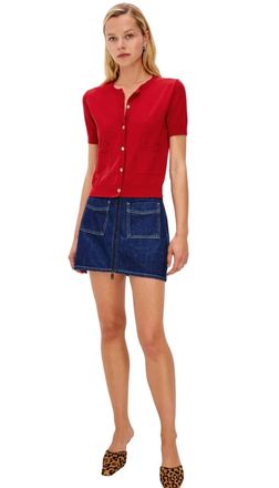 Rails Aisley Short-Sleeve Sweater In Crimson