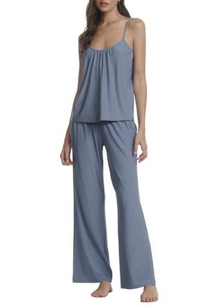 Eberjey Gisele Printed Camisole Pants Pajamas in Duo Stripe Slate Blue at Nordstrom, Size X-Large