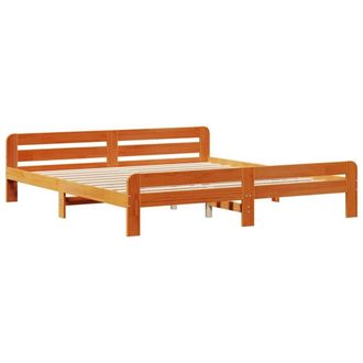 Berkfield Home Durable Bed Frame without Mattress Wax Brown 200x200 cm Solid Woo
