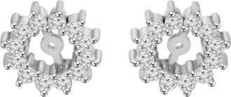 Pompeii3 1/2ct Diamond Earrings Jackets 14K White Gold (5-5.5mm)