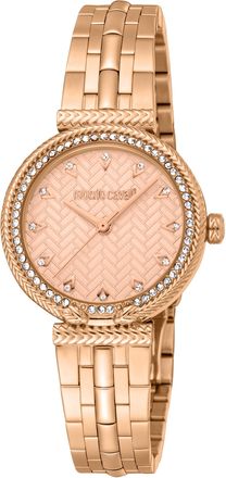 Roberto Cavalli Womens Women Stainless Steel Rose Gold Color Watch - One Size