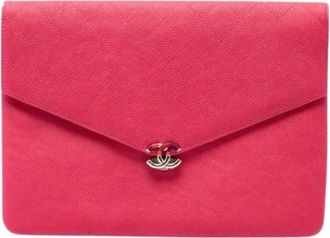 Chanel Pre-owned Quilted Caviar Leather Clutch - Dames - Pre-owned - Roze - Maat: ONE Size Leer