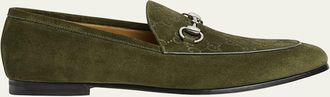 Gucci Mens Jordy Guccissima Suede Loafers