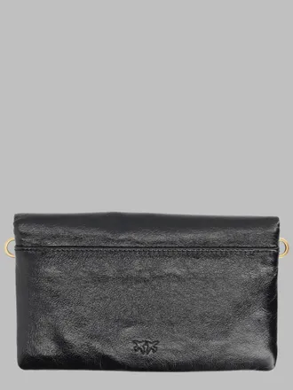 Pinko Womens Clutch Bag Black Calf Leather