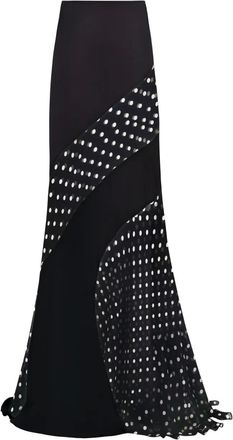 Nina Ricci polka dot-pattern maxi skirt - Black