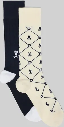 Psycho Bunny Mens 2 Pack Dress Sock 031 WHITE CAP GRAY / O/S