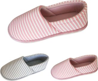 Generic Cozy Womens Slippers Comfortable Slippers For Pregnancy Closed Toe Swollen Feet Slipper Ladies Diabetic Slipper Simple Stripe Sliders Indoor House Sli