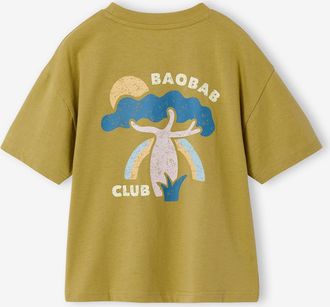 Vertbaudet Jungen T-Shirt mit Grafikdruck, Recycling-Baumwolle k&uuml;mmel