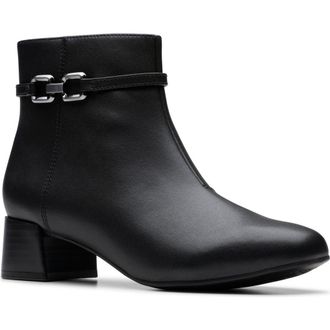 Clarks Iridessa Air Ankle Boot - Wide Width Available in Black Leather at Nordstrom Rack, Size 7.5