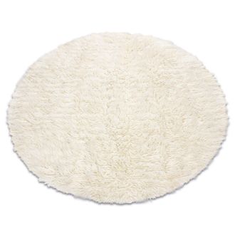 RugsX RugsX Flokati Woolen Circle Rug in Beige | Size: 150 cm diameter
