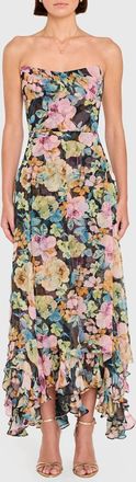 Amanda Uprichard Monterey Floral Dress In Lisboa Print