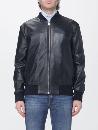Paul Smith Bomber in pelle di agnello liscia con chiusura a zip