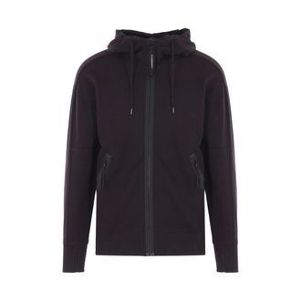 C.P. Company Diagonal Raised Fleece Goggle Zip Sweatshirt - male - C.P. Company - Zip-throughs - Brown - 2XL - Sweatshirts & Hoodies