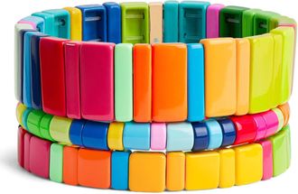 Roxanne Assoulin Rainbow Brite Set of Three Enamel Bracelets
