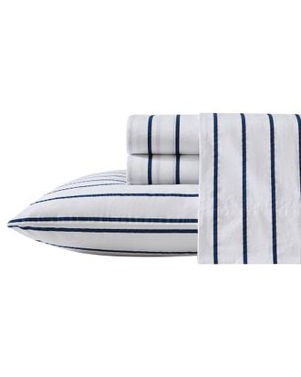 Nautica 200Tc Brenton Stripe Cotton Percale Sheet Set