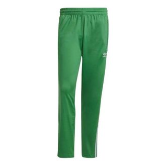 adidas Mens adidas originals Contrasting Colors Stripe Logo Elastic Waistband Straight Sports Pants/Trousers/Joggers Green GN3520