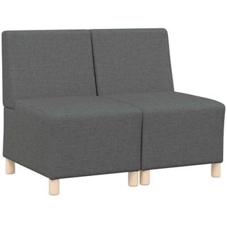 vidaXL Vidaxl - Unidad De Sof&aacute; Modular Sin Brazos 2 Pcs Gris Oscuro