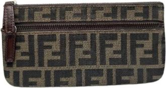Fendi Pre-owned Vintage Kaarthouder / ID-houder - Dames - Vintage Clutch - Bruin - ONE Size - Leer - Vintage