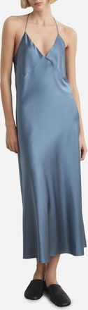 Mango Stretch Silk Nightgown in Blue at Nordstrom, Size Large