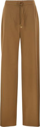 Max Mara Mstcrisma broek van pure scheerwol met wijde pijpen